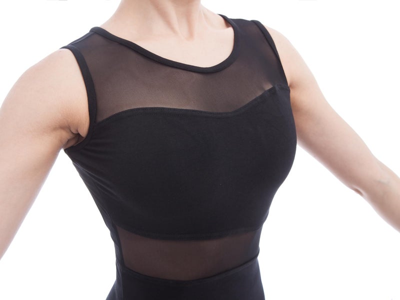 Dance Favourite Ballet Leotards For Women Tank Sleeve Cotton with Mesh Ballet Dancewear Adult Dance Practice Clothes Gymnastics Leotards A1B014 (S) - Image 5